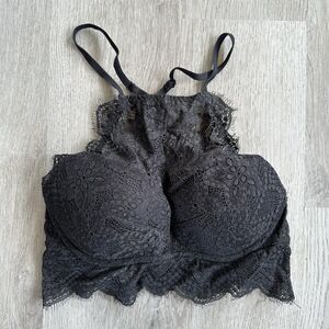 PINK Victoria’s Secret High Neck Lace Racerback Push Up Bra XS